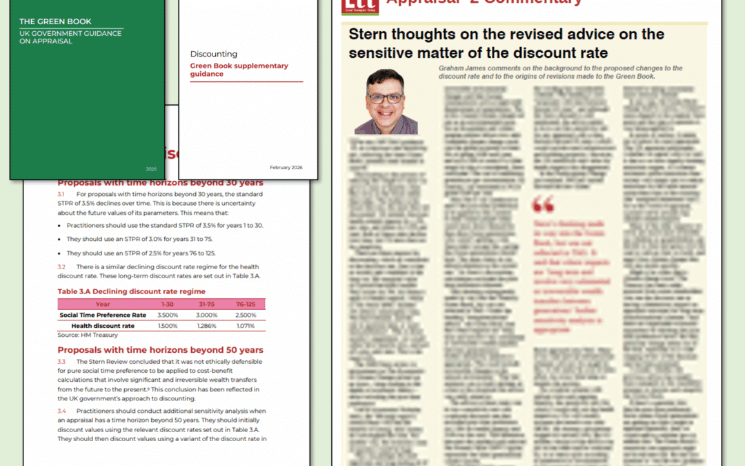 Graham James commentary on changes to discount rate rules in Treasury’s Green Book and DfT’s TAG